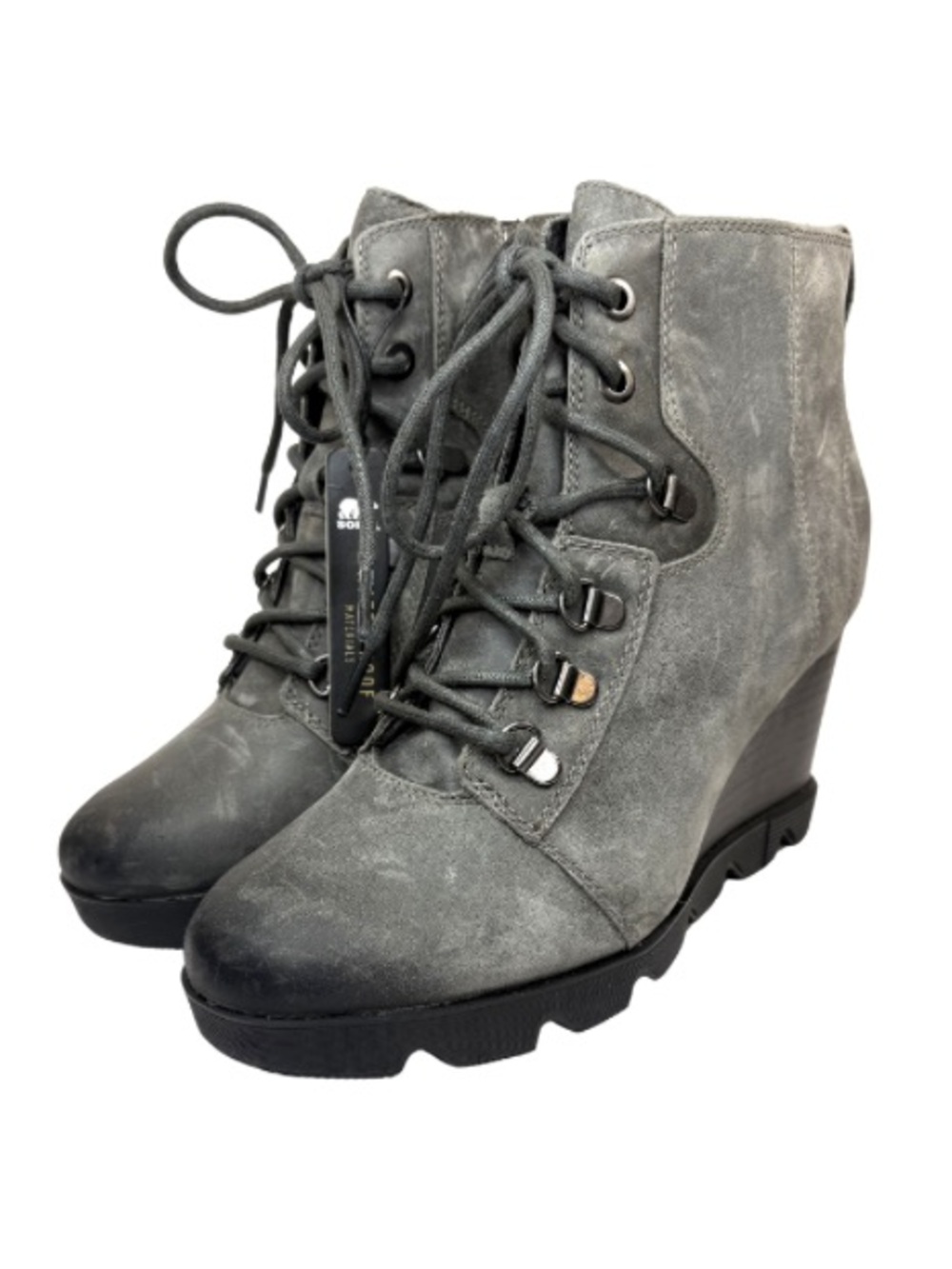 New! Sorel Joan Uptown Grey Leather Lace Boot | 8.5